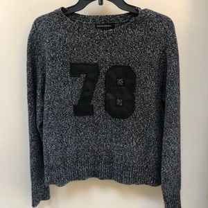 Banana republic sweater with leather numbers